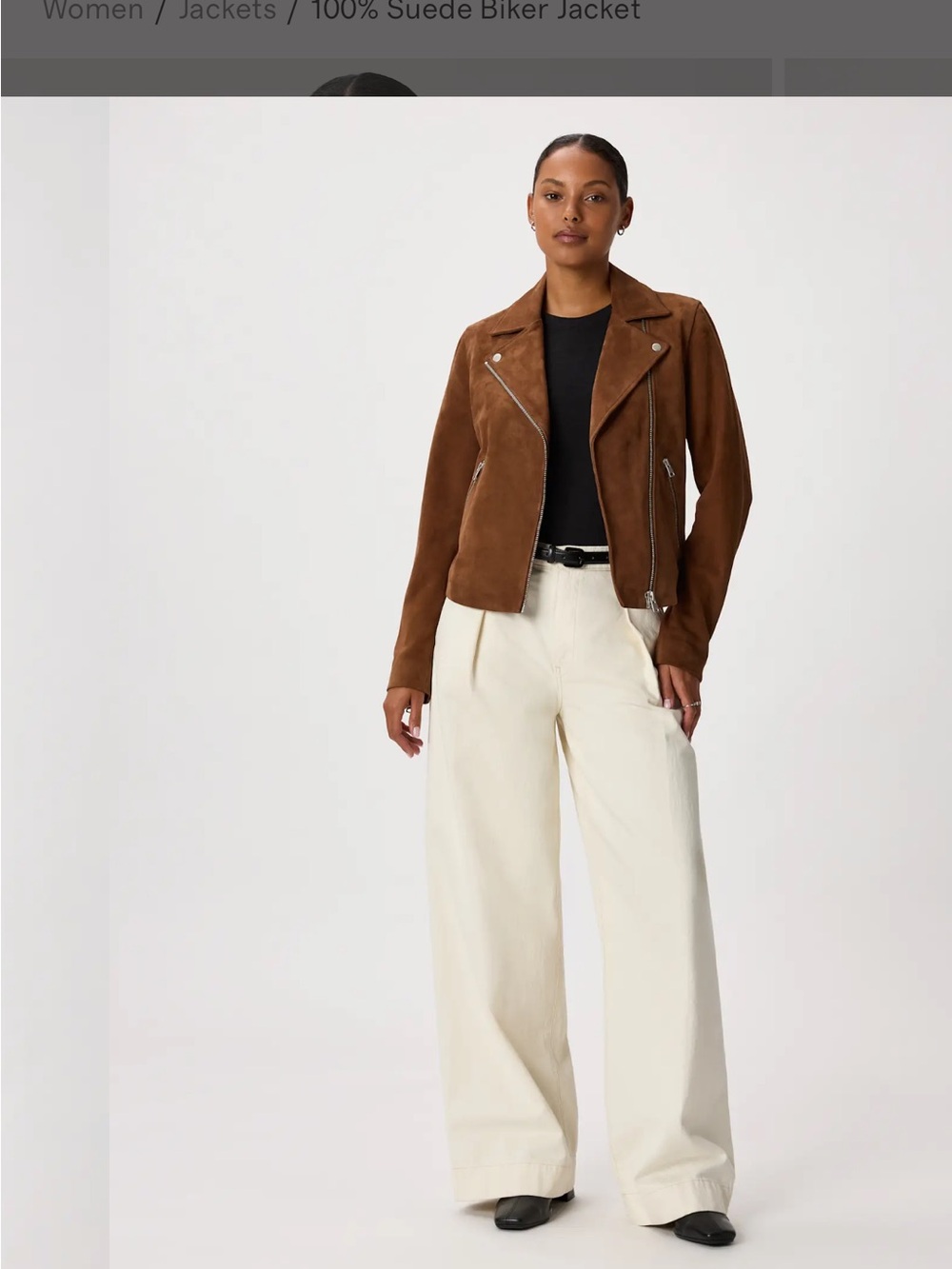 Quince Brown Suede Moto Jacket - Picture 2 of 8